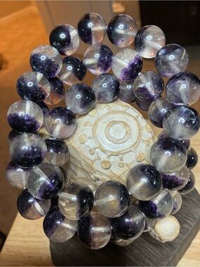 Midnight Eclipse: HQ Half Bowl Purple Fluorite 13mm